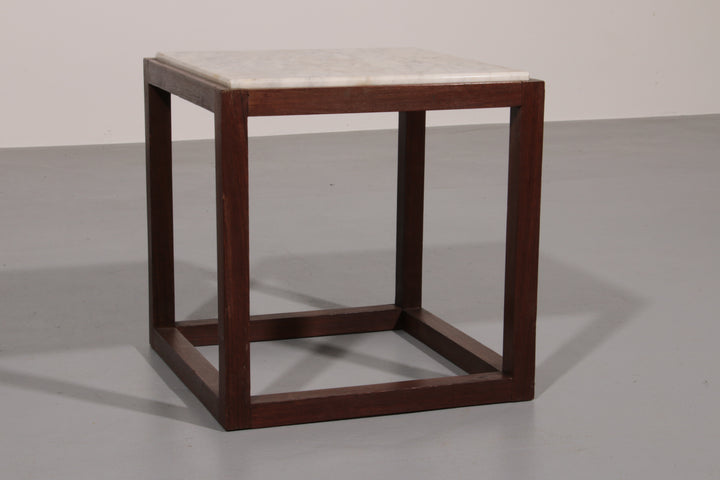 Rare 1970s Cubic Wenge & Marble Side Tables by Claus Bonderup & Torsten Thorup