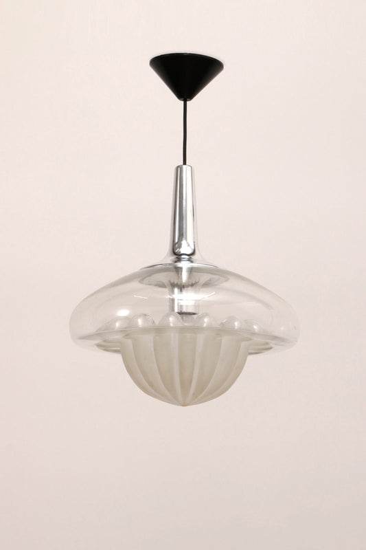 Vintage glazen hanglamp van Peill & Putzler, 1960