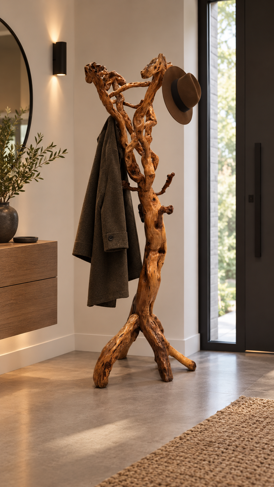 Sculptural Oak Coat Rack – A Functional Work of Nature Italy 60