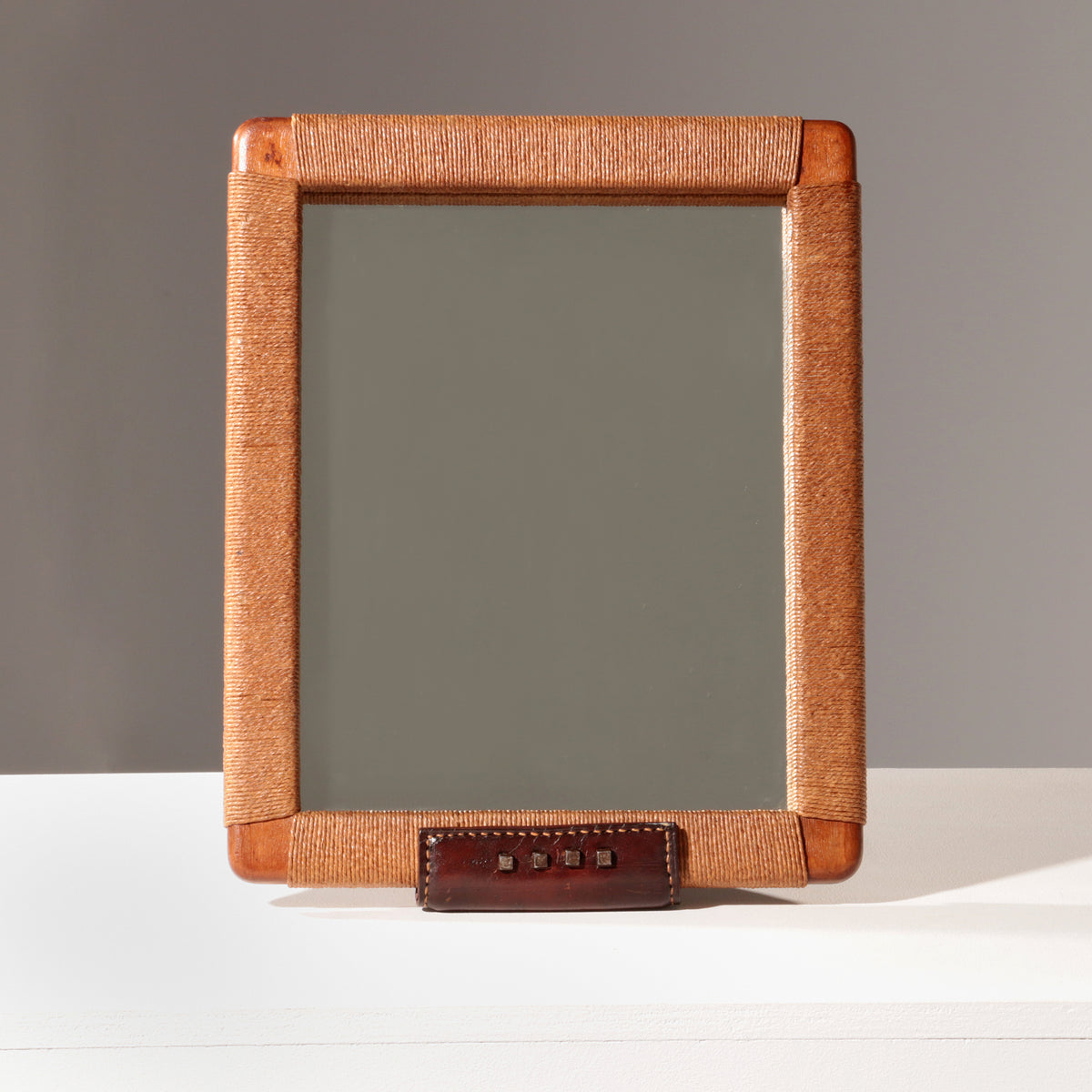 Jacques Adnet Rare Mid-Century Modernist Table Mirror 1950