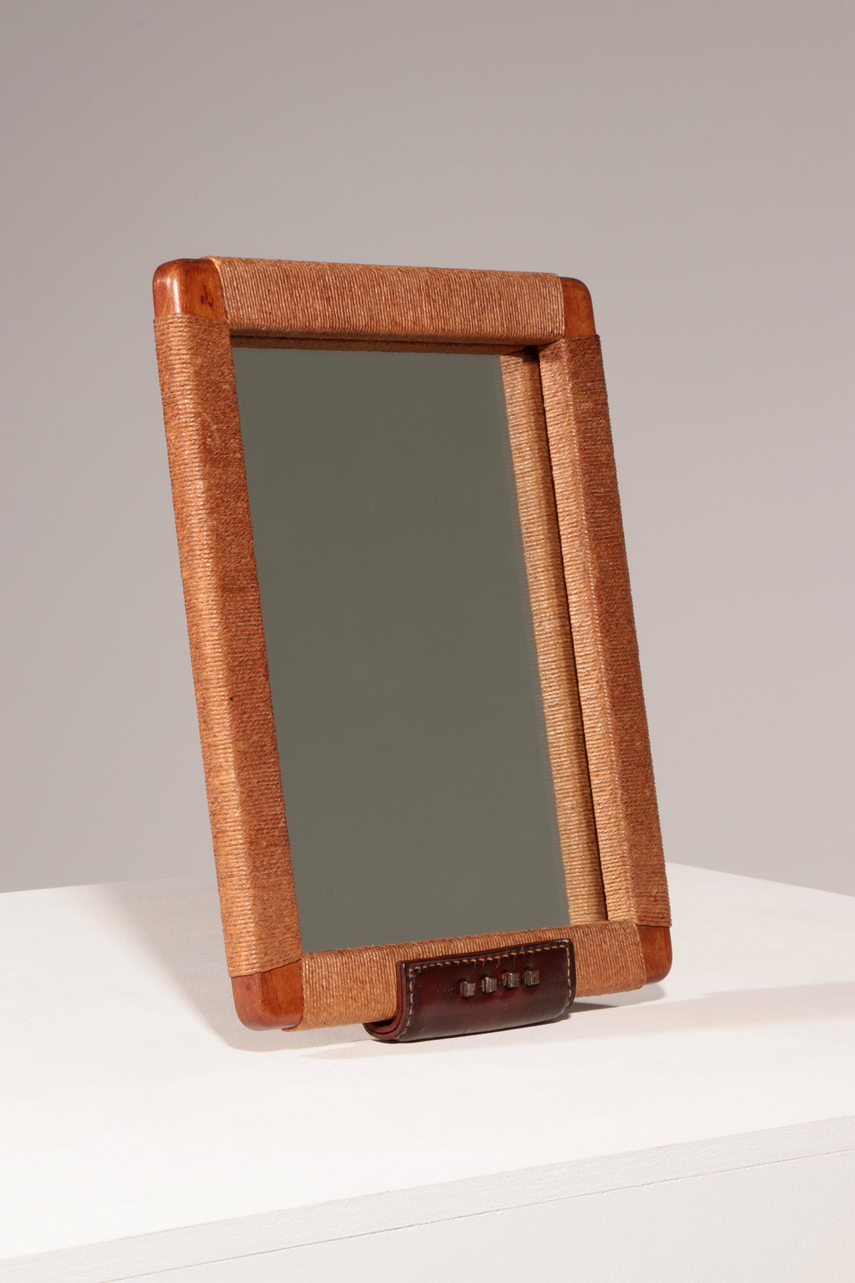 Jacques Adnet Rare Mid-Century Modernist Table Mirror 1950
