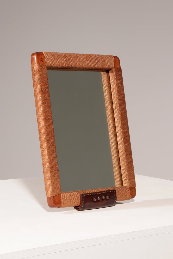 Jacques Adnet Rare Mid-Century Modernist Table Mirror 1950