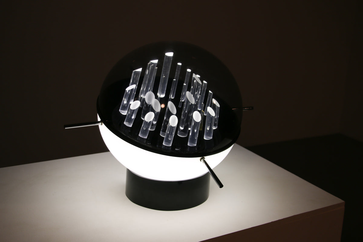Space Age Sculptural globe-shaped table lamp by Gaetano Missaglia Italy 1970s