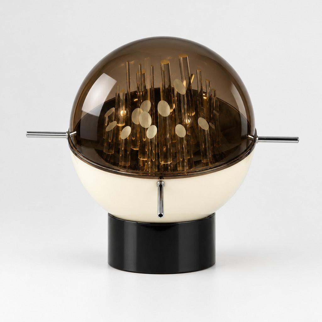 Space Age Sculptural globe-shaped table lamp by Gaetano Missaglia Italy 1970s