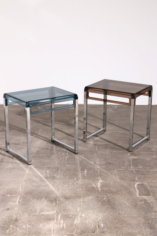 Vintage Plexiglas Side Tables by Marc Berthier 1960s