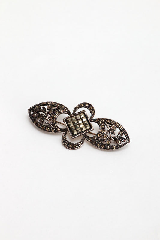 English Silver Brooches with Cutsteel Marcasites