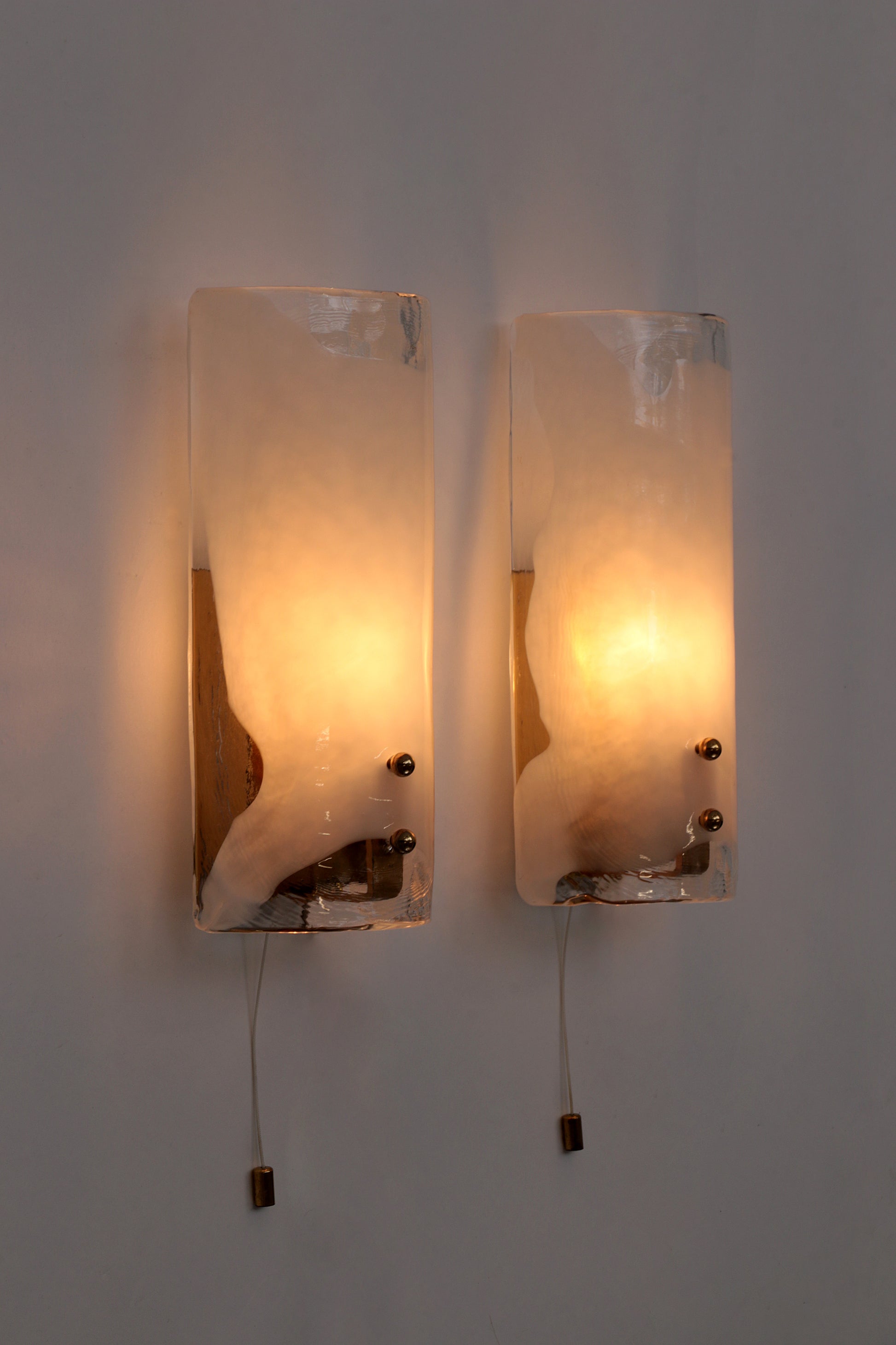 Design Kalmar glazen wandlampjes set met messing details