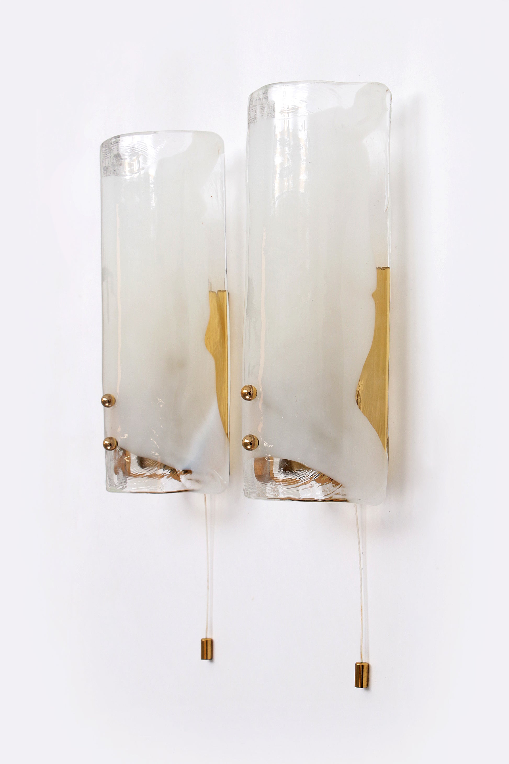 Design Kalmar glazen wandlampjes set met messing details