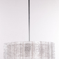 "Doria Leuchten Ice Glass Hanging Lamp with Relief Glass Cylinders, 1960s"