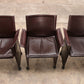 Tito Agnoli for Matteo Grassi leather dining table and six chairs