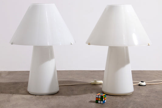 Rare Large Vetri Murano Mushroom Table Lamps, 1970s