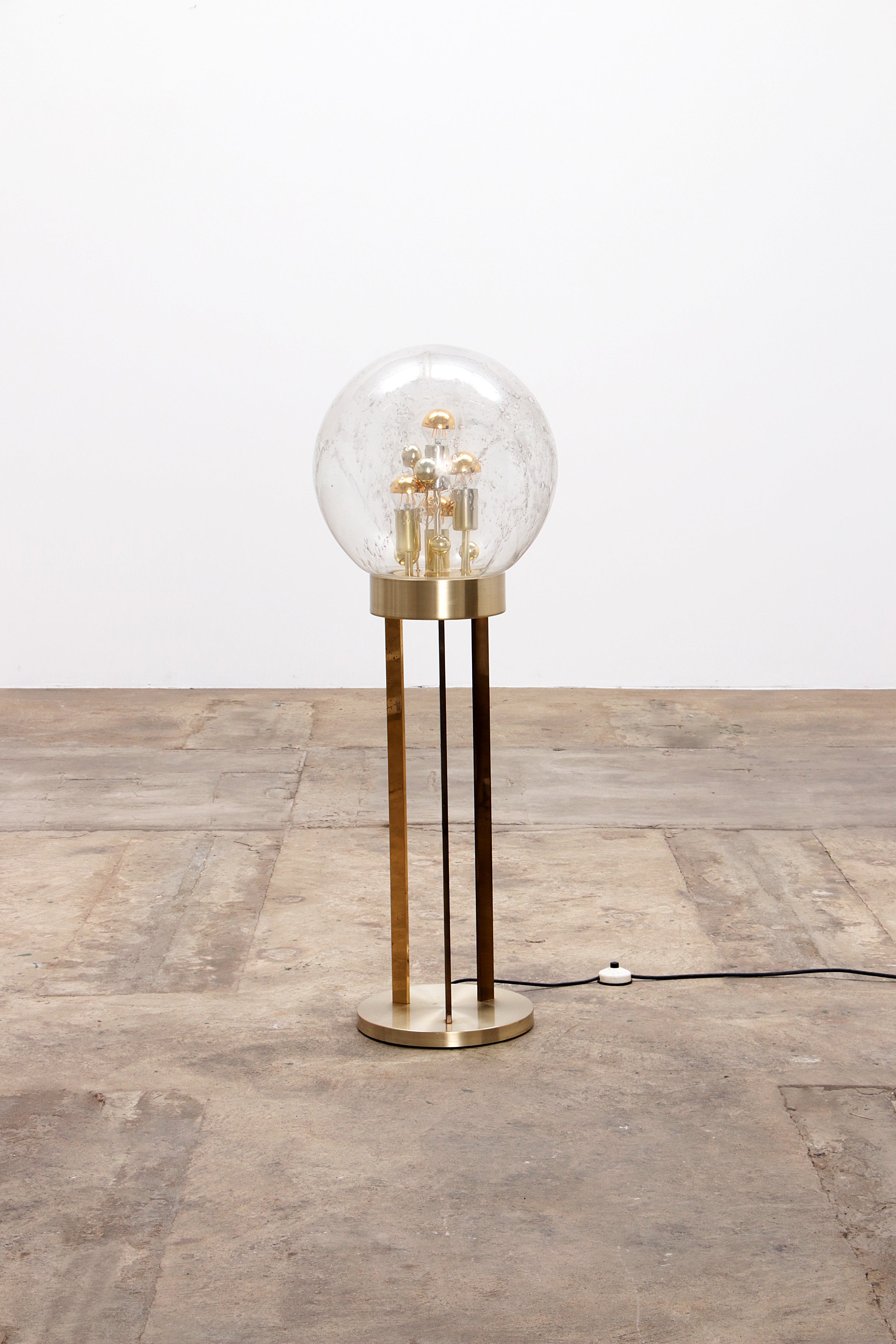 Gouden "Sputnik" Vloerlamp van Doria Leuchten, Duitsland, 1970s