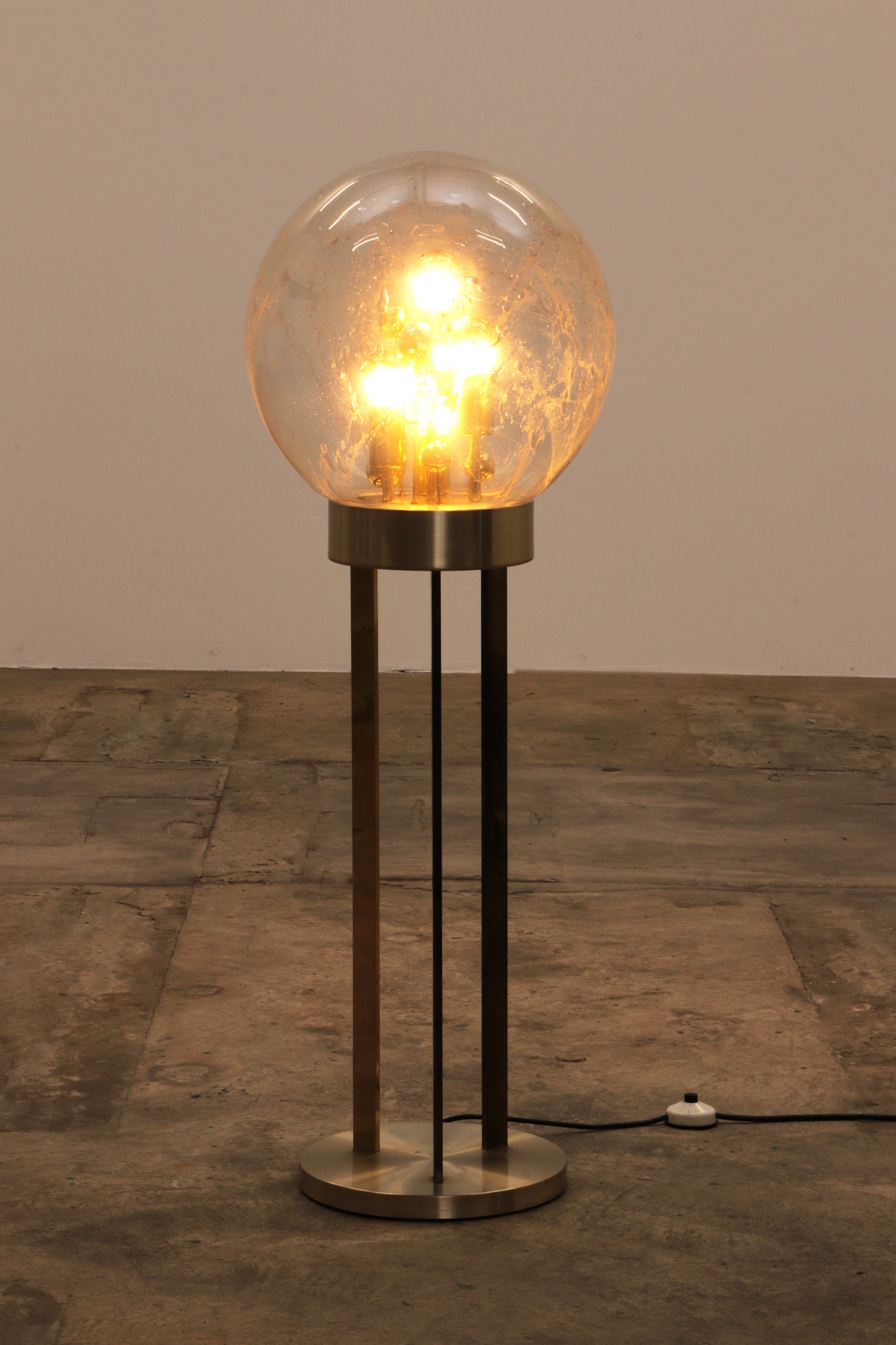 Gouden "Sputnik" Vloerlamp van Doria Leuchten, Duitsland, 1970s