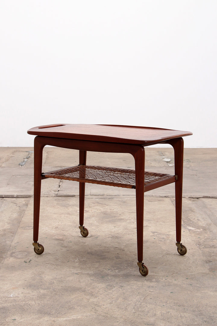 Poul Jensen Trolley teak gemaakt door Selig,1960 denemarken.