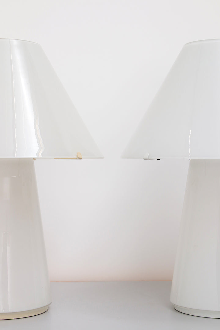 Mooie vintage set murano glas tafellampen Gianni Seguso, 1970