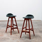 Set of 2 teak bar stools design Erik Buch, 1960 Denmark.