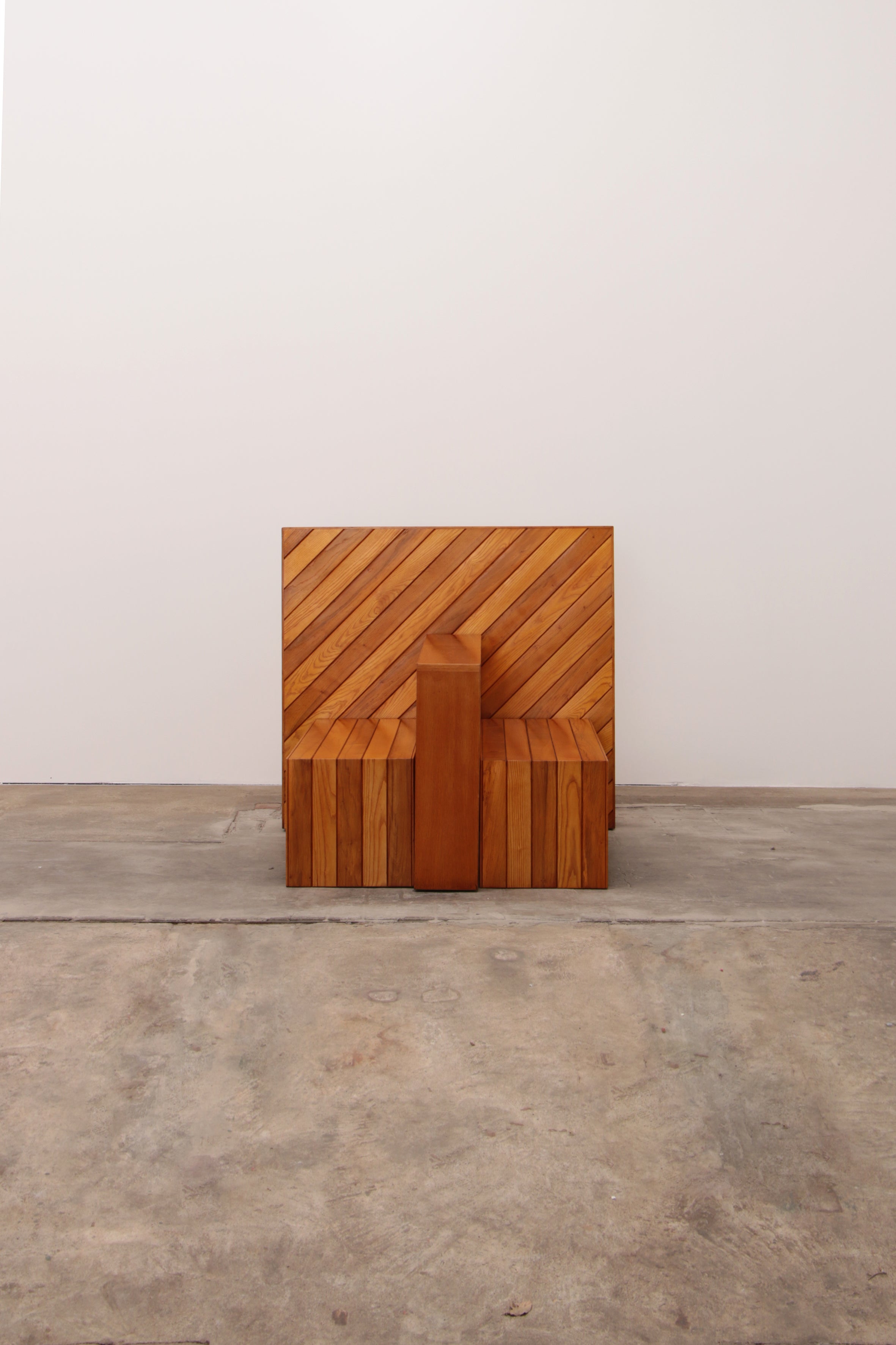 Modulaire beuken set twee roomdividers met banken,1970 Italië