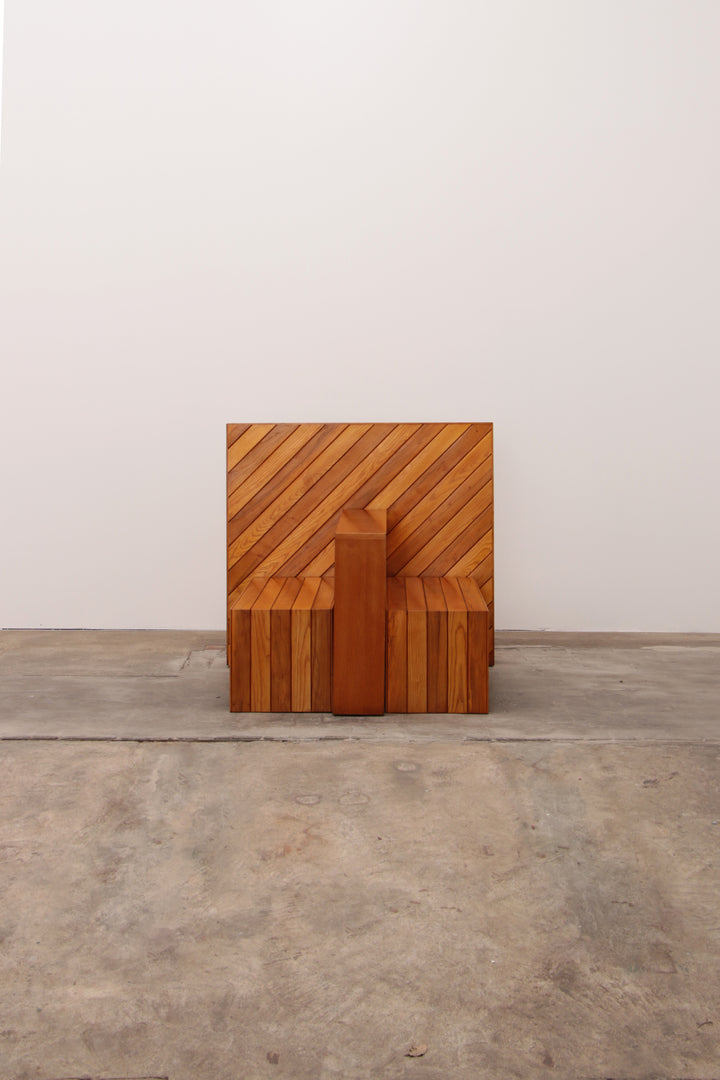 Modulaire beuken set twee roomdividers met banken,1970 Italië