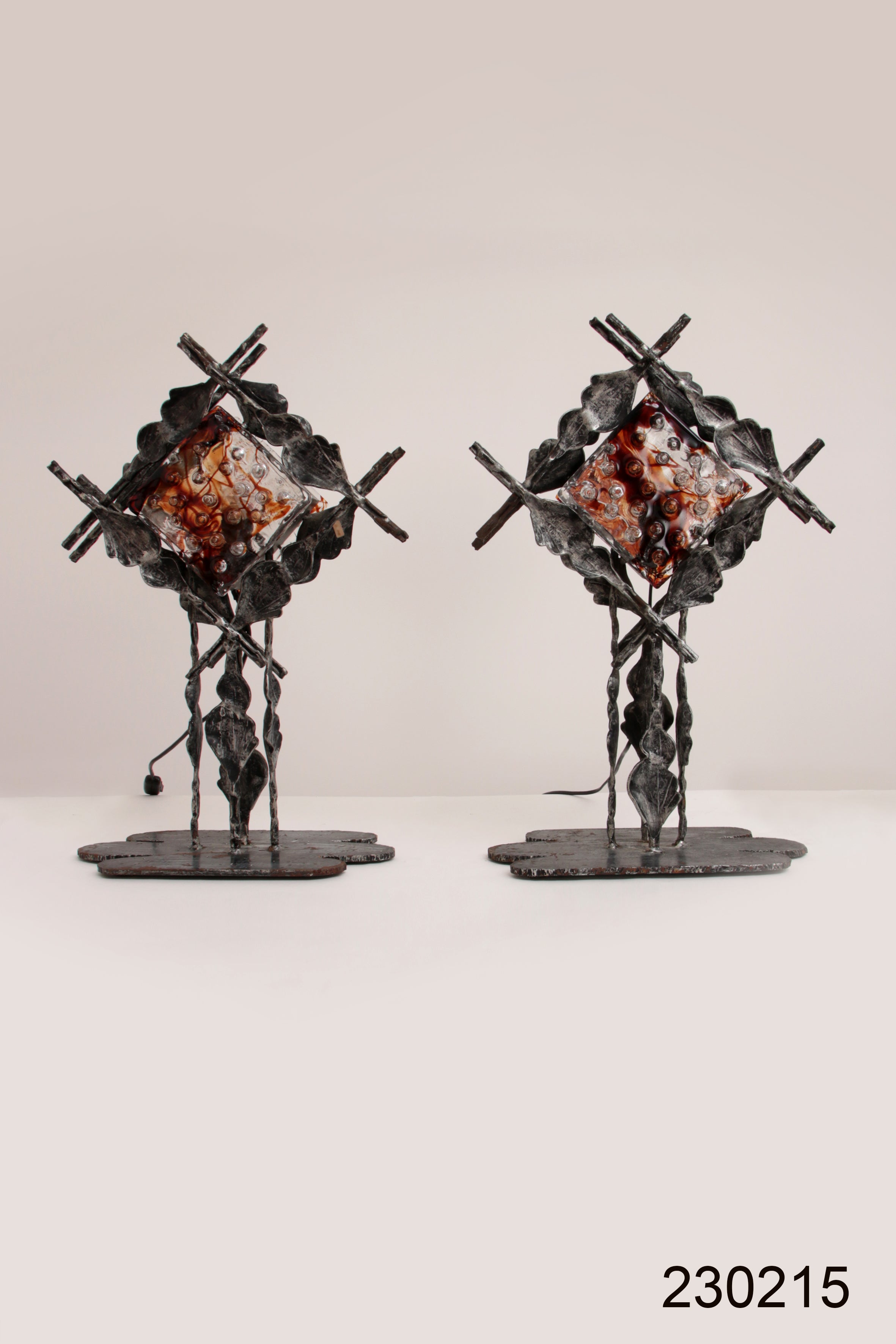 Italiaans Design Brutalist Tafellampen van Poliarte,Albano Poli jaren 70