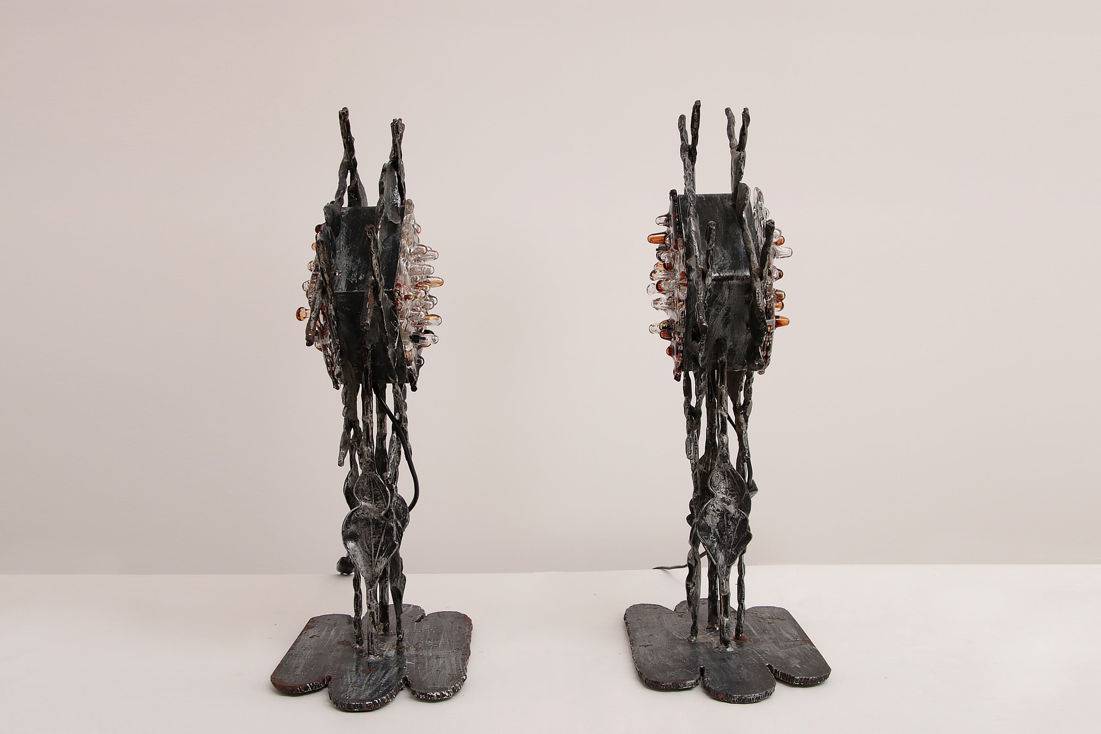 Italiaans Design Brutalist Tafellampen van Poliarte,Albano Poli jaren 70