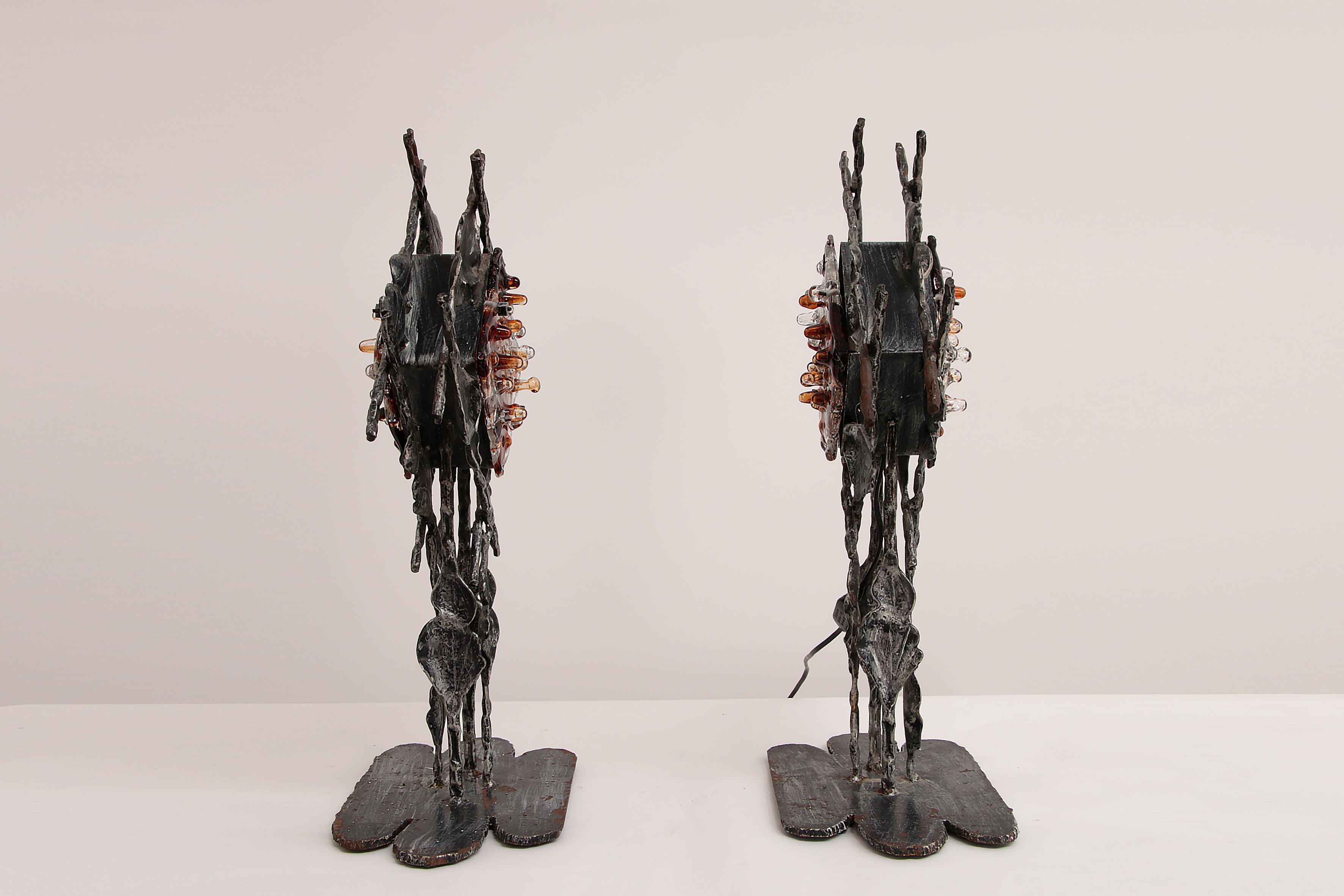 Italiaans Design Brutalist Tafellampen van Poliarte,Albano Poli jaren 70