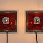Spage Age Hustadt Leuchten set van 5 keramieken wandlampen,1960