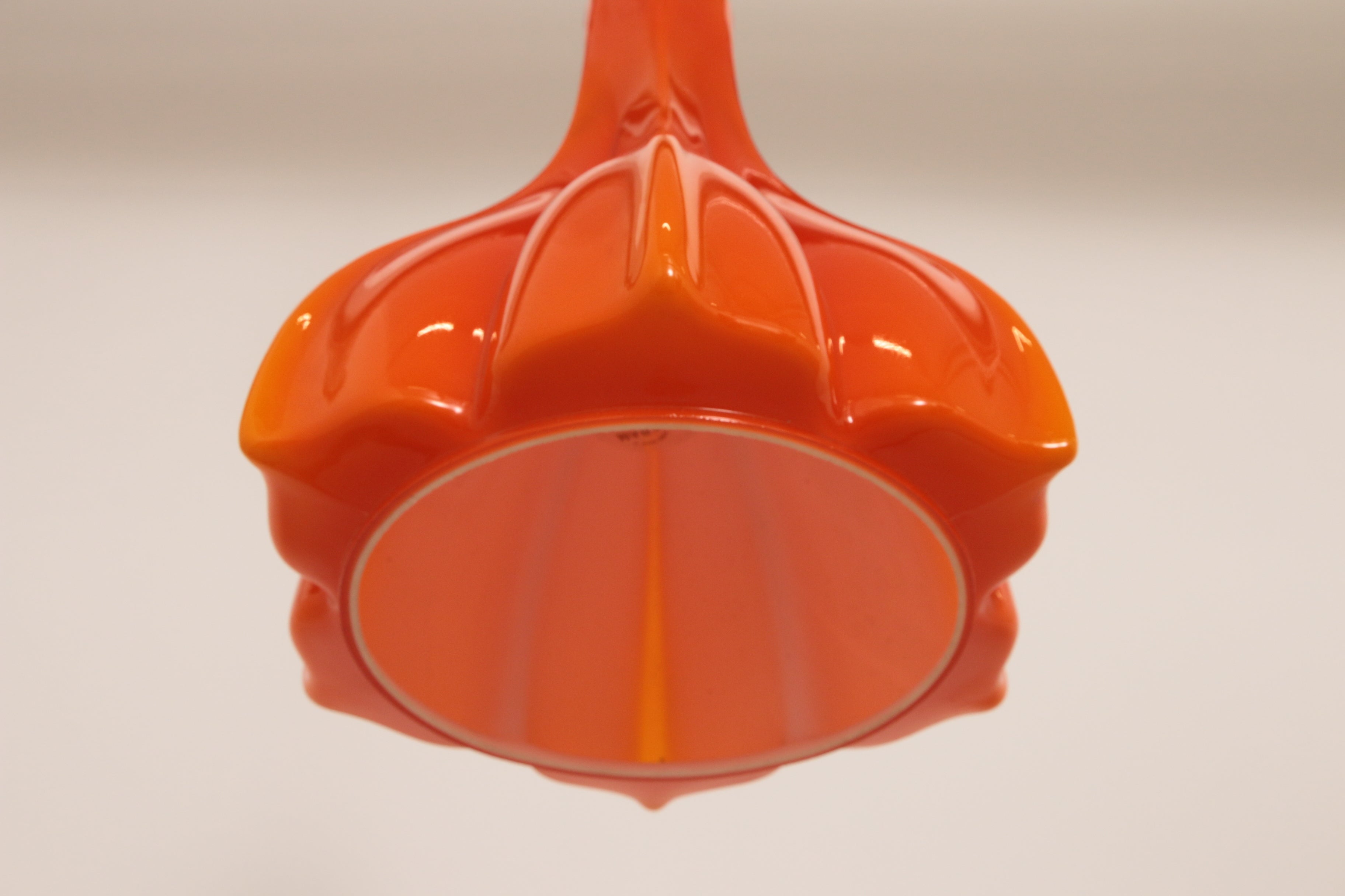 Vintage Oranje Glazen Hanglamp Van Peill En Putzler 1960