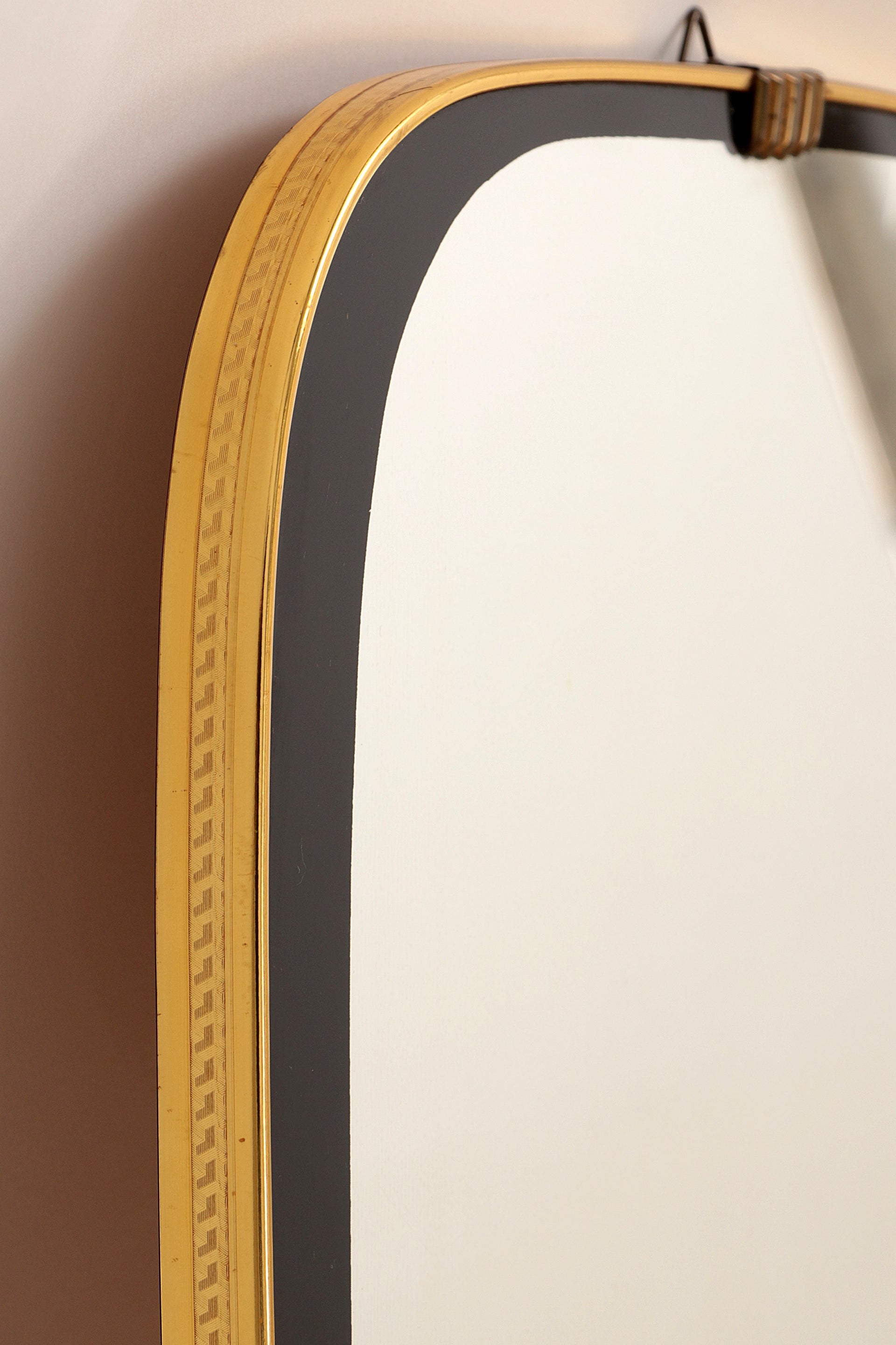 Vintage messing spiegel met prachtige details,1960s