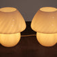 Vintage Set White Mushroom Lamps by Glashutte, 1960 Germany