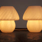 Vintage Set White Mushroom Lamps by Glashutte, 1960 Germany