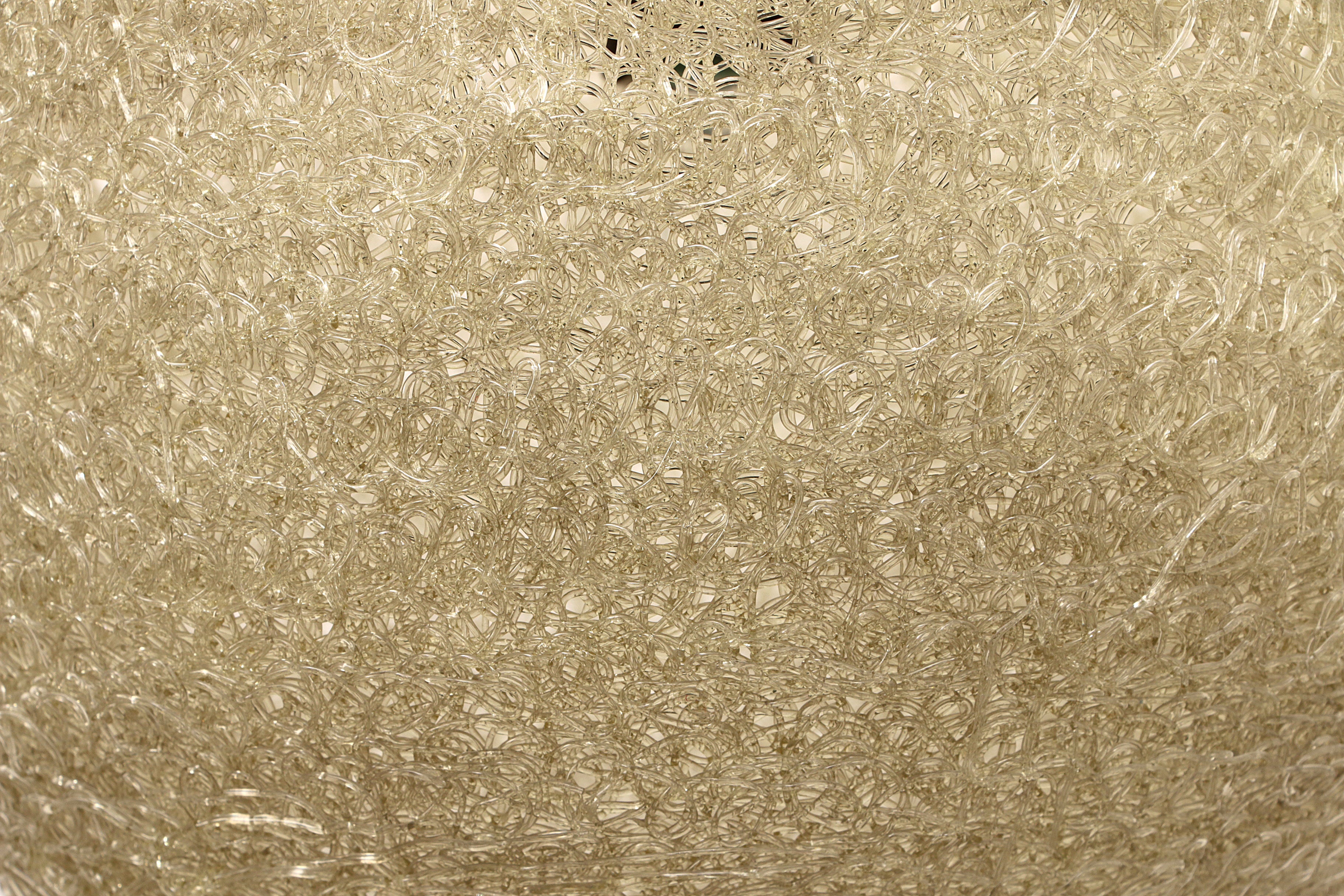 Hanglamp  'Spaghetti" Vintage creme gekleurd ,jaren6