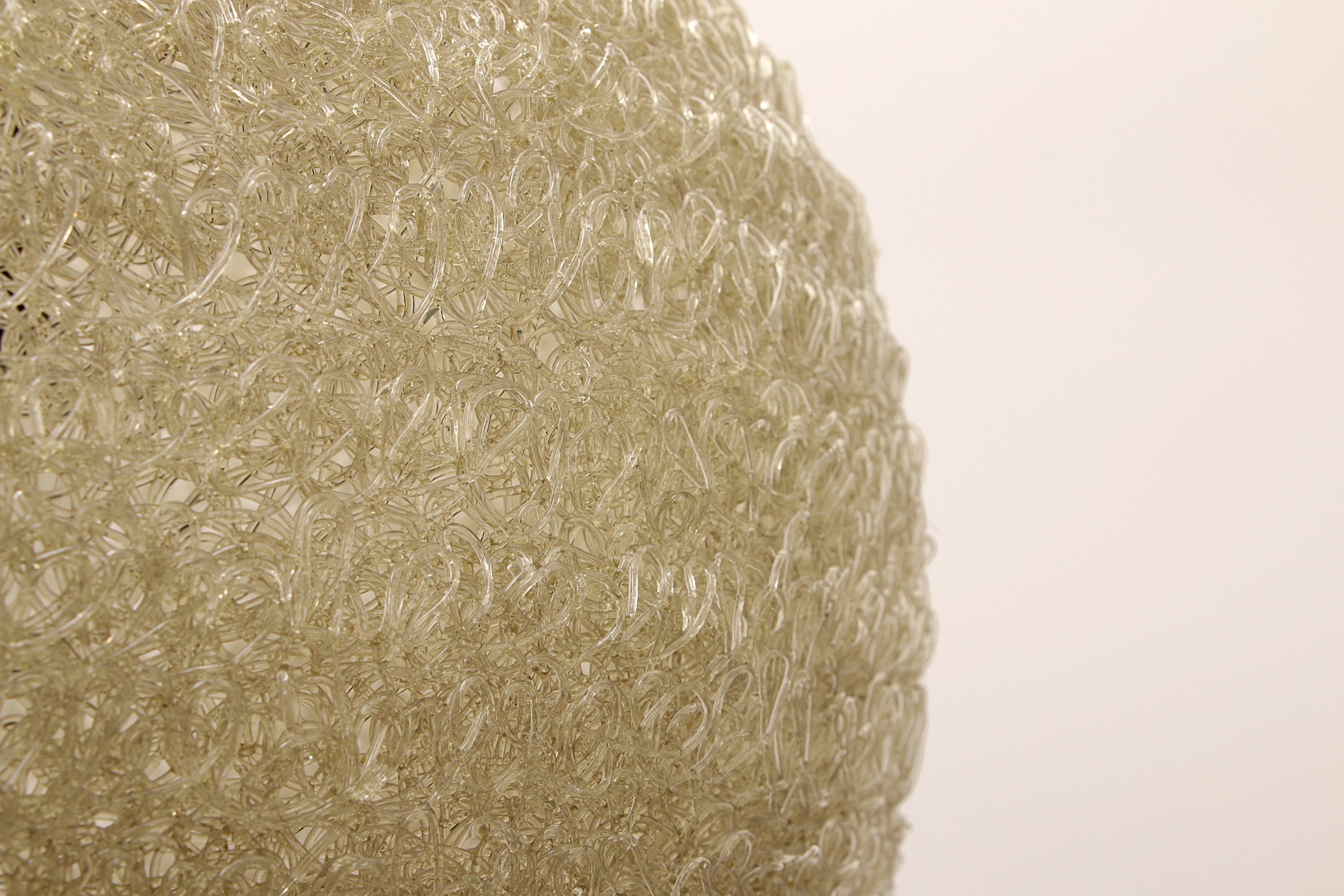 Hanglamp  "sugarball" Vintage creme gekleurd ,jaren60