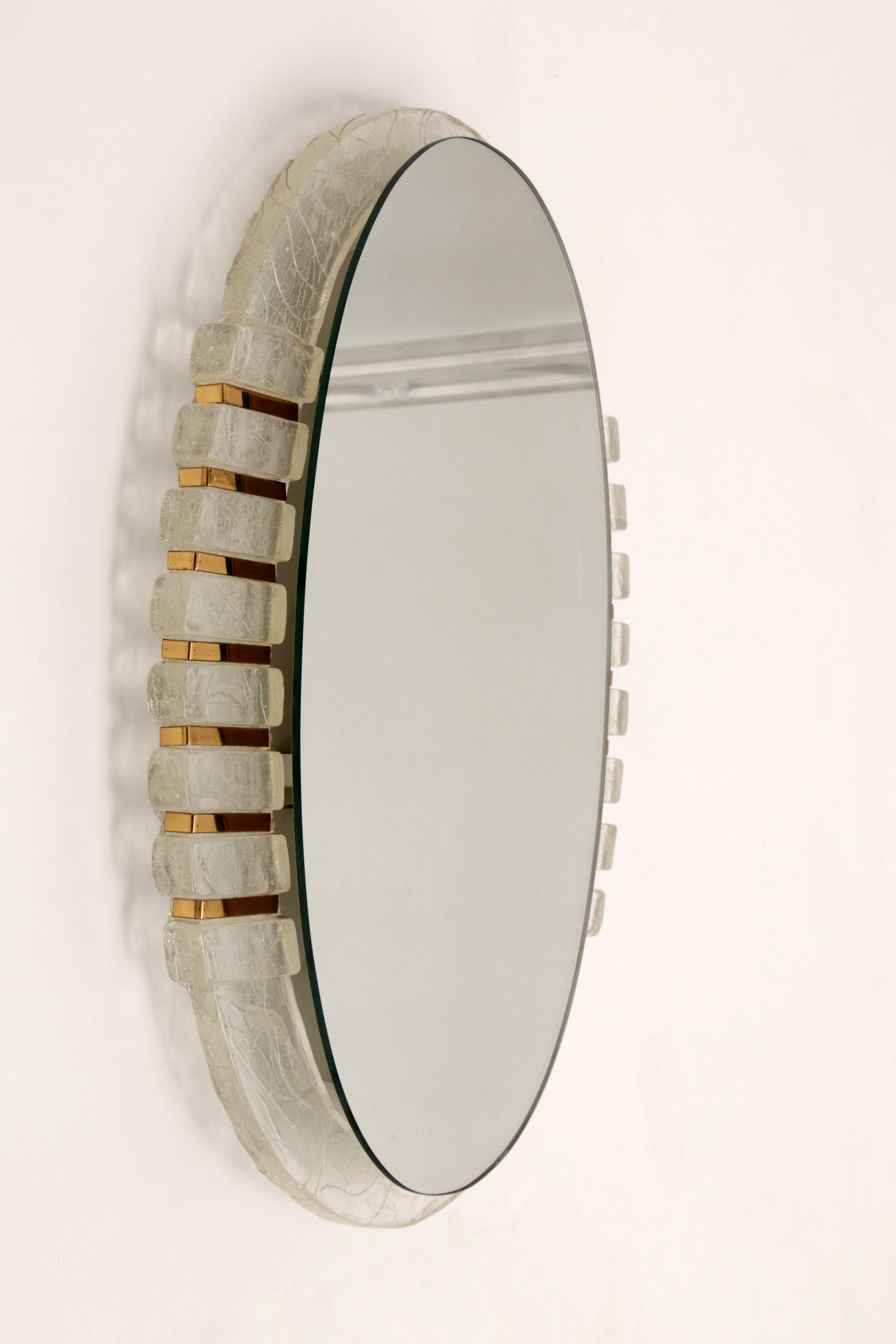 Ovale Plexiglas Hillebrand Verlichte spiegel 1960 Germany