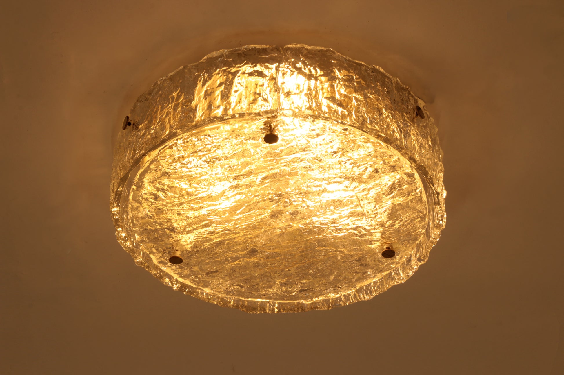 Duitse vintage ronde plafondlamp of wandlamp van Kaiser Leuchten,1960s