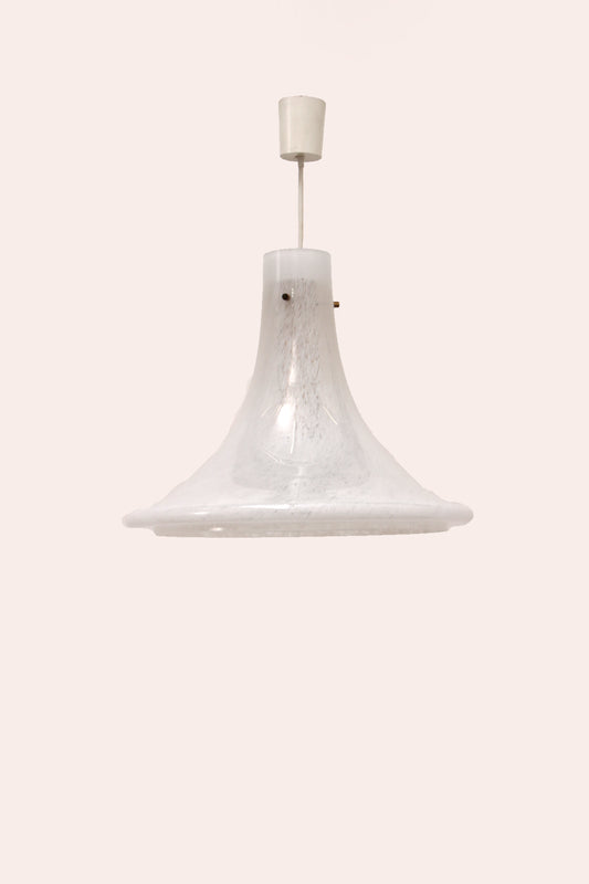 Muranoglas Hanglamp Wit glashutte limburg,1970
