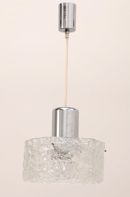 Zeer zeldzame  ijsglas lamp geproduceerd door Egon Hillebrand,1960 Duitsland.