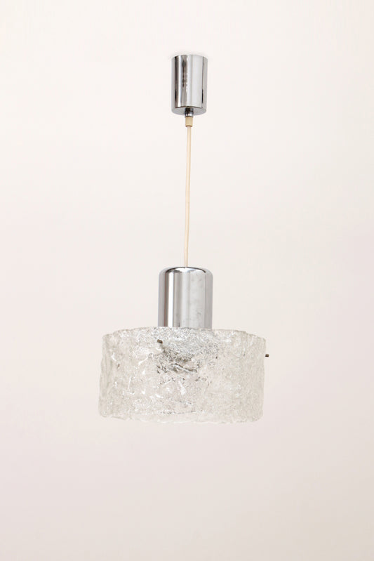 Ijsglas lamp geproduceerd door Egon Hillebrand,1960 Duitsland