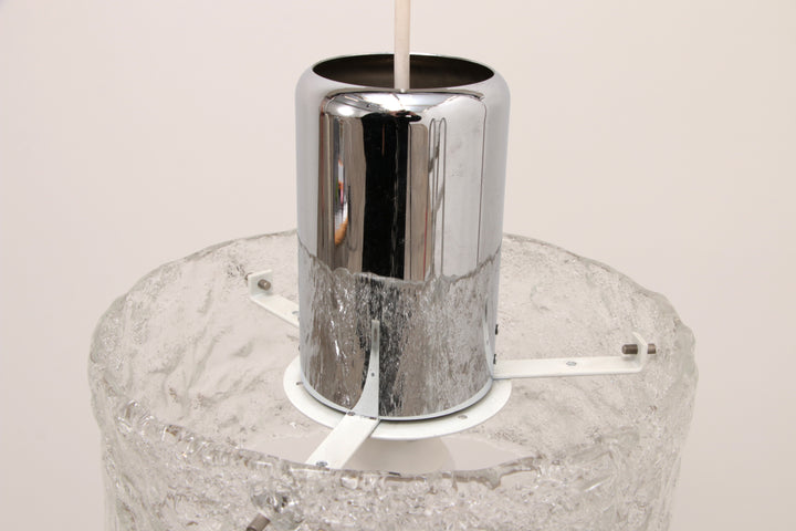 Zeer zeldzame  ijsglas lamp geproduceerd door Egon Hillebrand,1960 Duitsland.