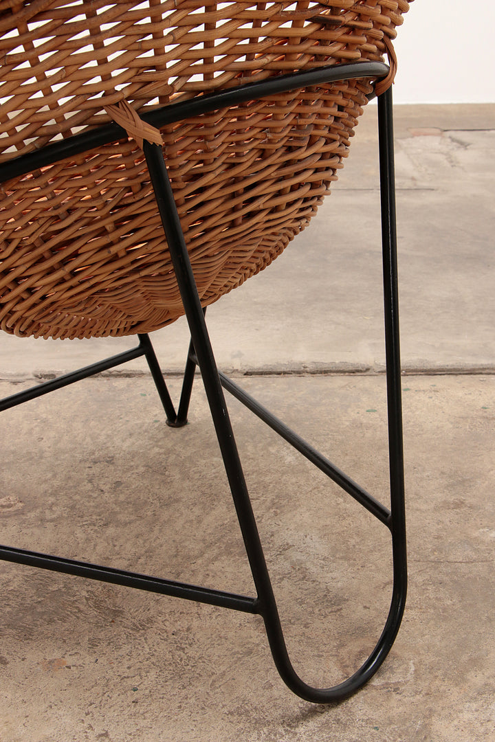 Mathieu Matégot rieten stoel 1950s