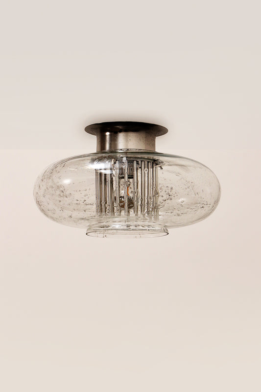 Mooie Doria Leuchten plafondlamp met chrome accenten,1960 Duitsland