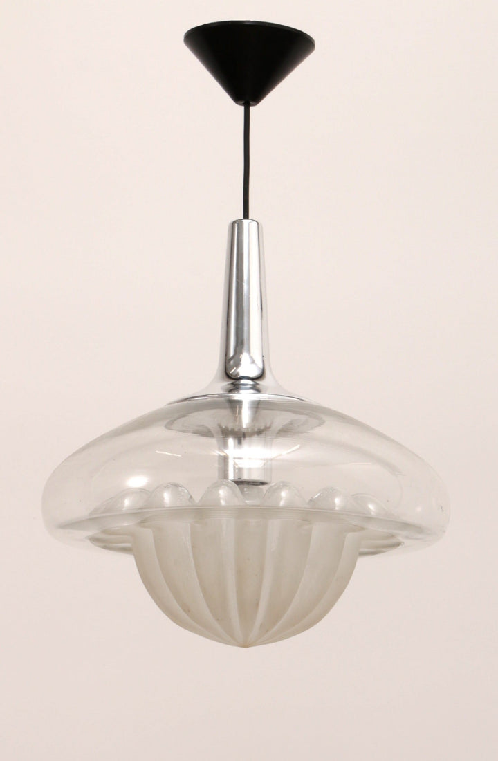 Vintage glazen hanglamp van Peill & Putzler, 1970