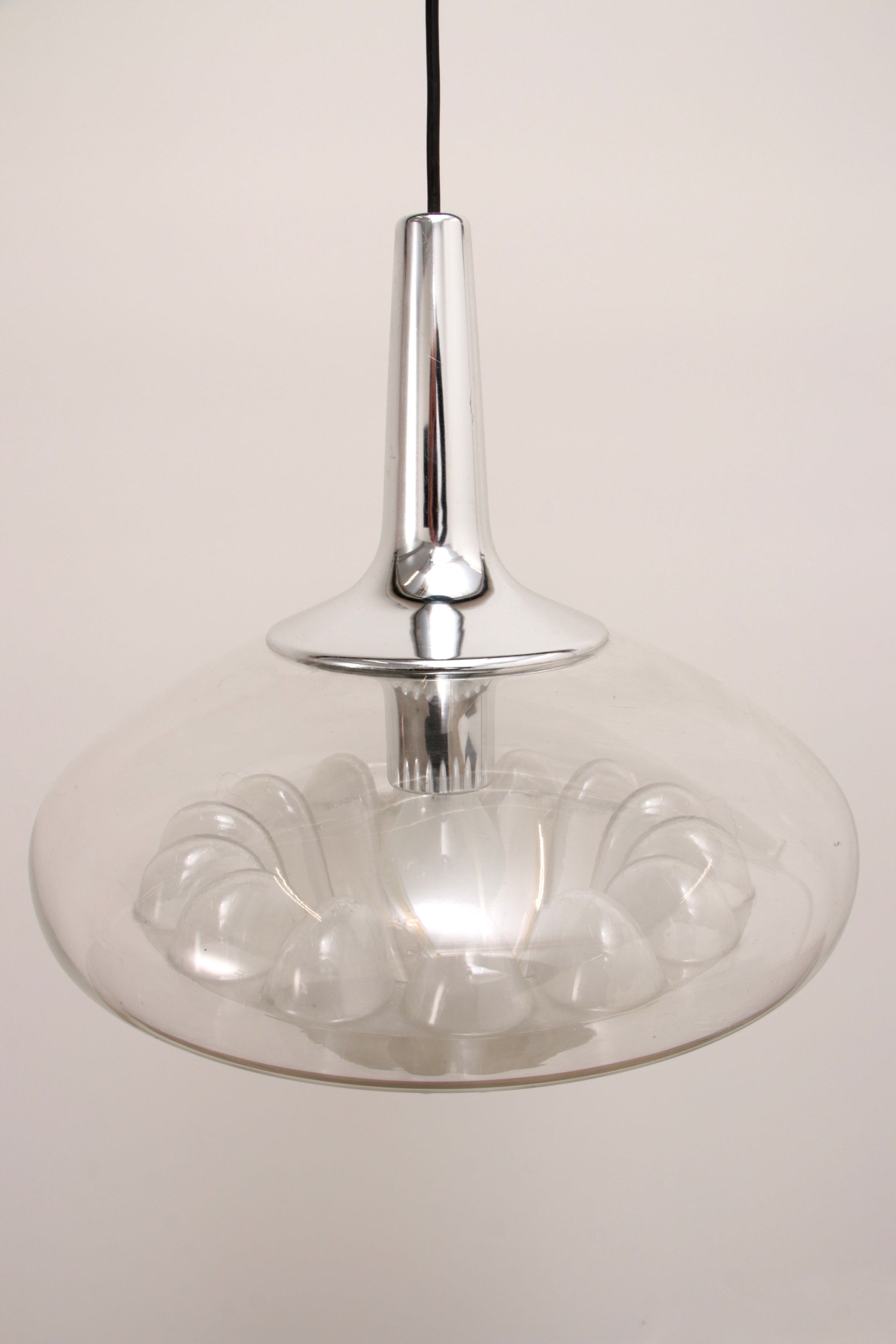 Vintage glazen hanglamp van Peill & Putzler, 1970