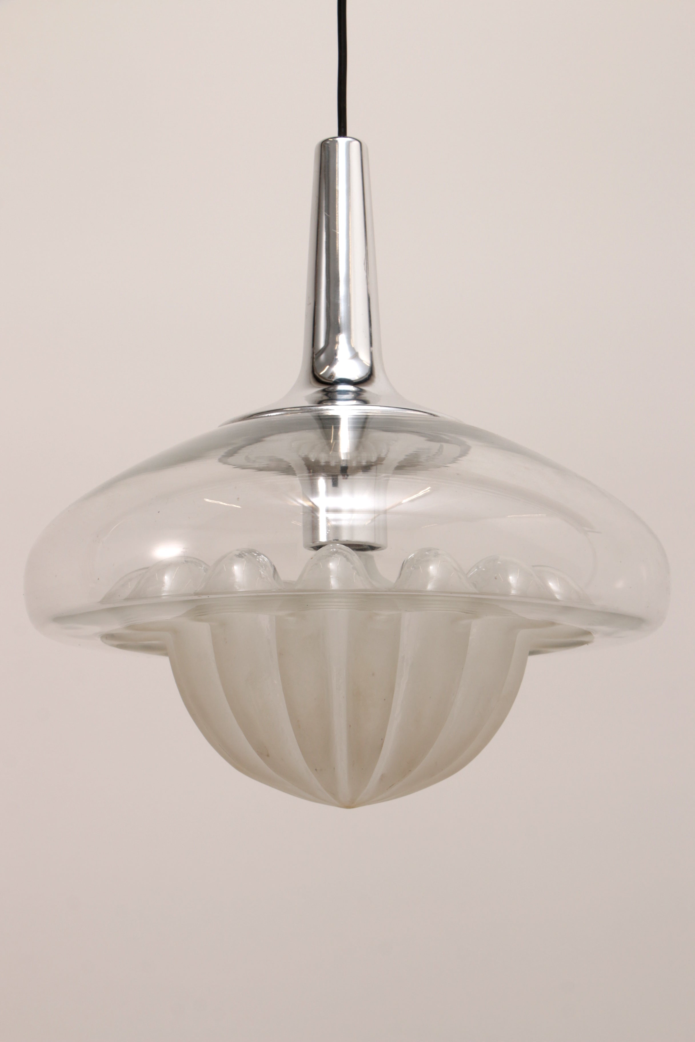 Vintage glazen hanglamp van Peill & Putzler, 1970