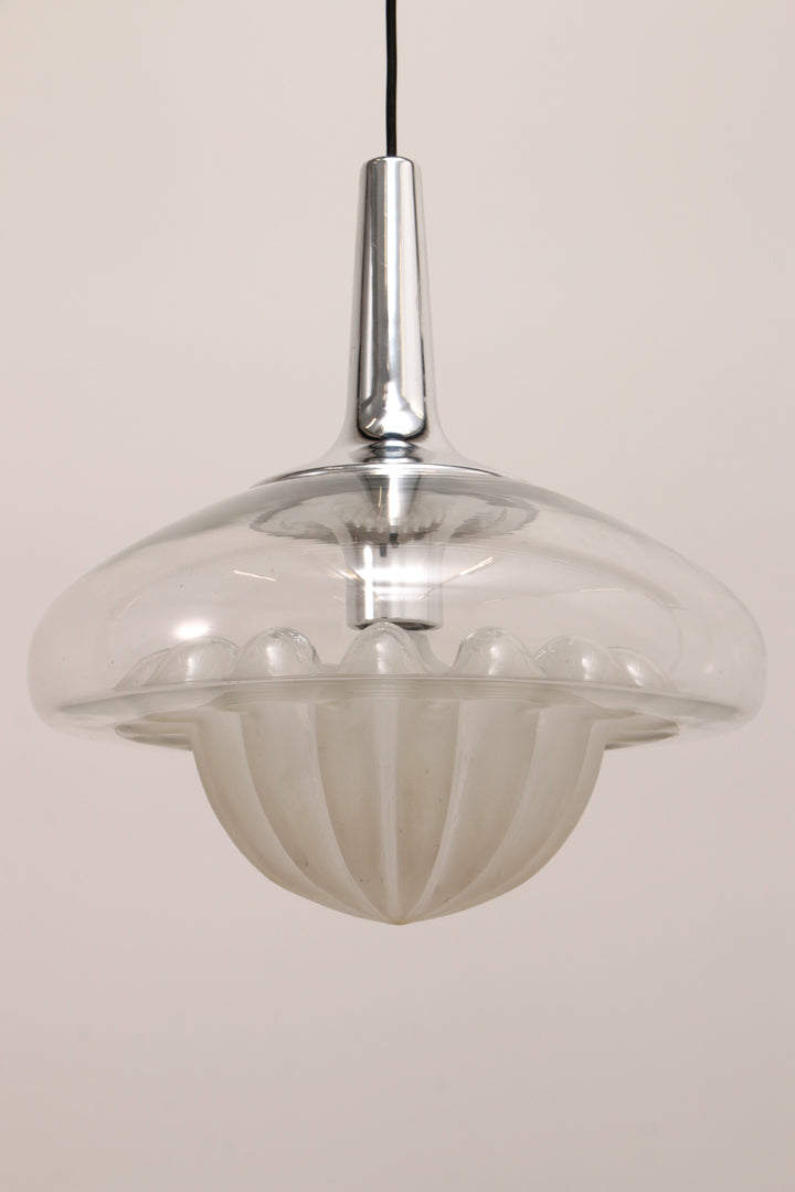 Vintage glazen hanglamp van Peill & Putzler, 1970