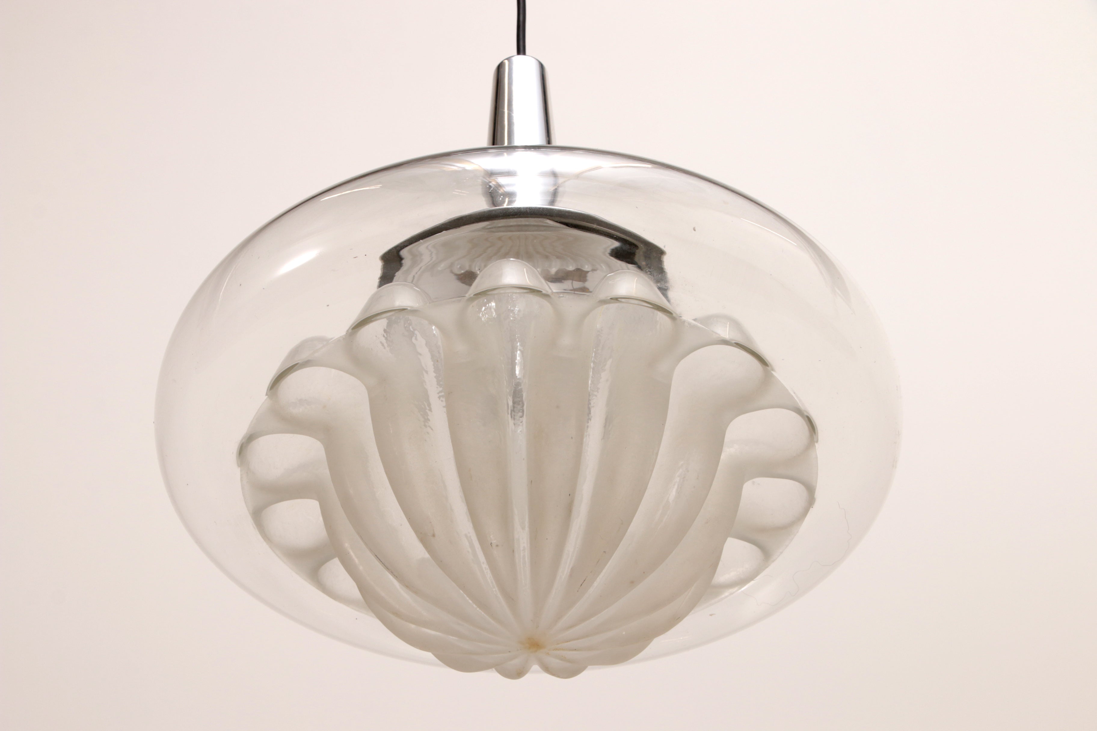 Vintage glazen hanglamp van Peill & Putzler, 1970