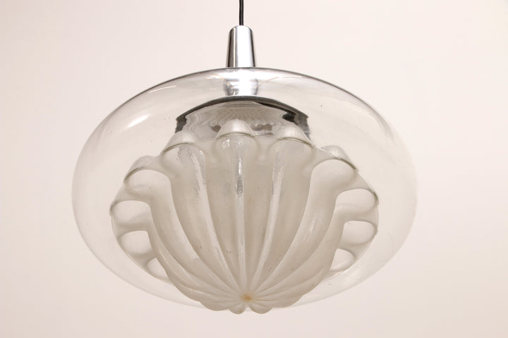 Vintage glazen hanglamp van Peill & Putzler, 1970