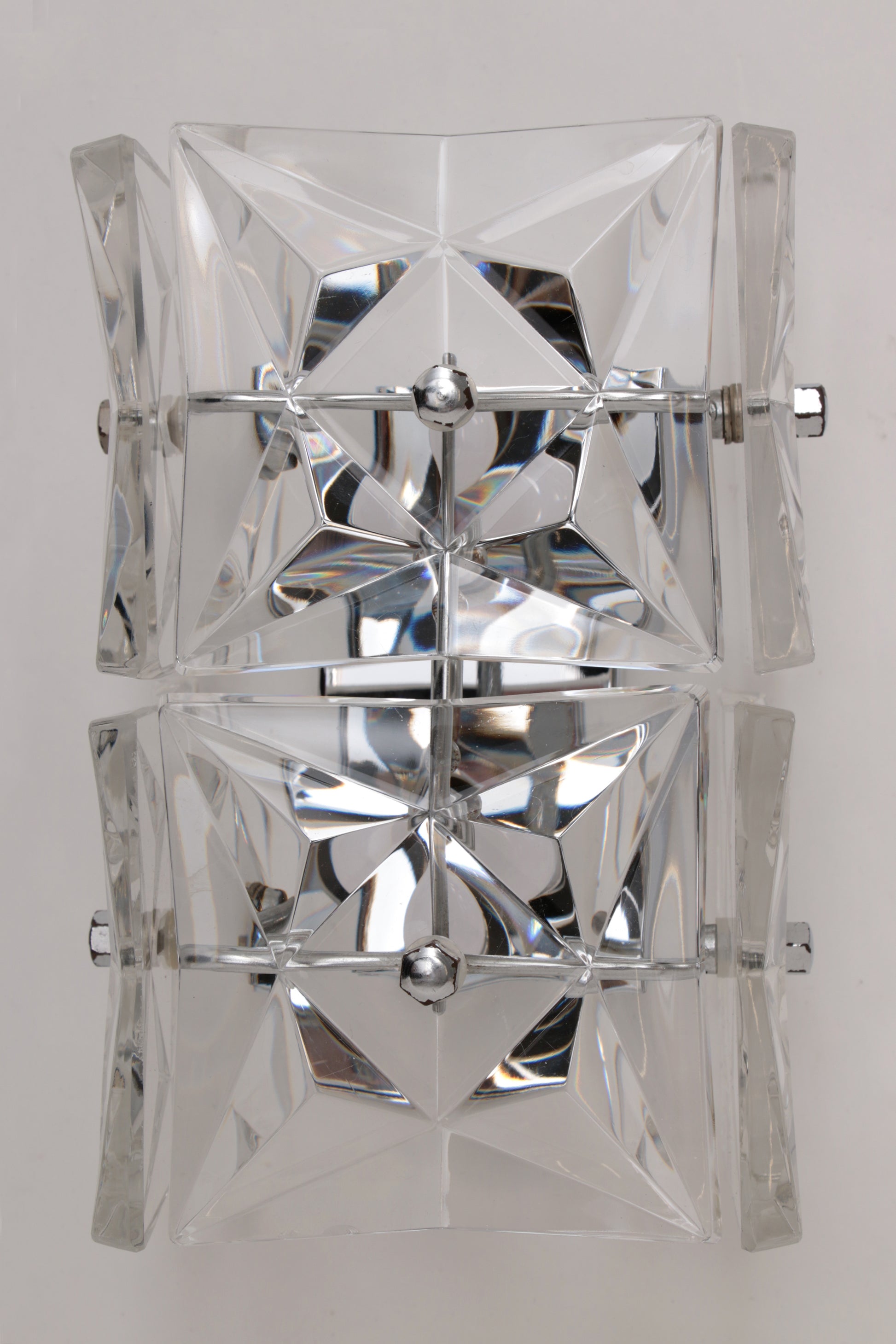 Kristalglazen Wandlamp van Kinkeldey, jaren 60