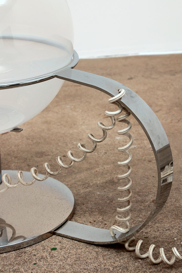 Italiaanse Design tafellamp gemaakt van chrome met glas,1960