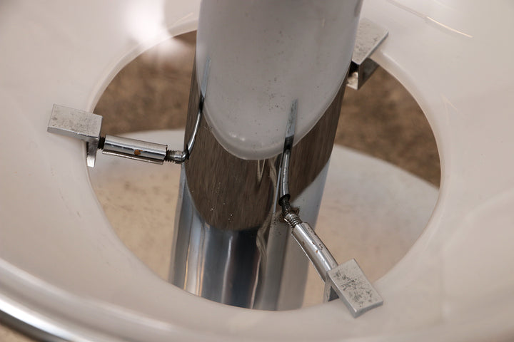 Italiaanse Design tafellamp gemaakt van chrome met glas,1960