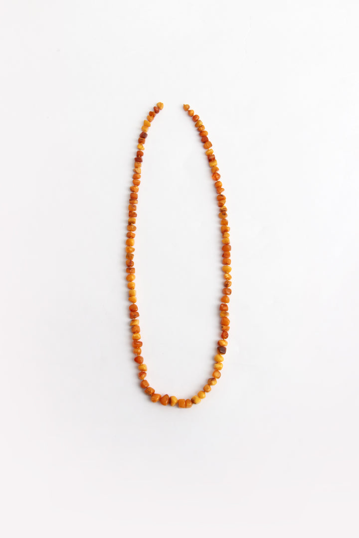 Vintage oranje barnsteen kralen ketting,1960